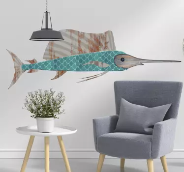 Sword Fish Sea Animal Wall Decal - TenStickers