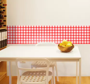 Tablecloth Red Vinyl Print Wall Sticker - TenStickers