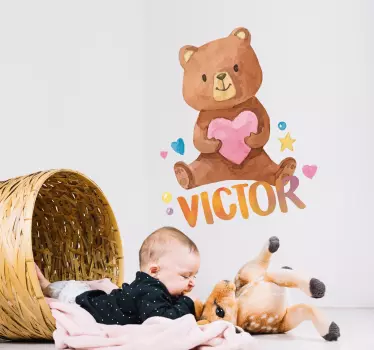Teddy Bear Customisable Sticker - TenStickers