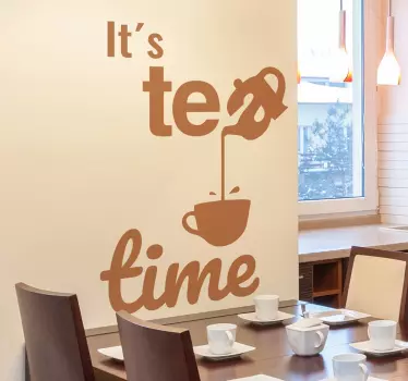 Text tea time drink wall decal - TenStickers