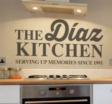 The Family Kitchen Customisable Wall Sticker - TenStickers