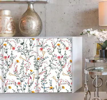 Thin minimalistic garden flowers decals for furniture - TenStickers