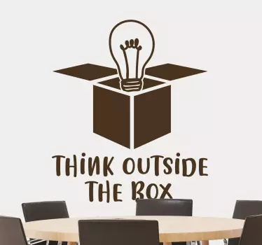 think outside the box inspirational quote sticker - TenStickers