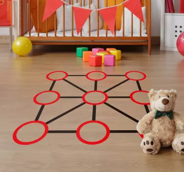 Tic tac toe vinyl sticker floor tile - TenStickers