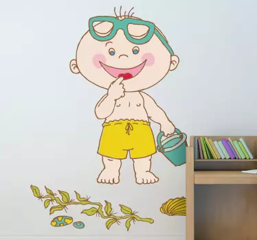 Toddler at the Beach Kids Decal - TenStickers