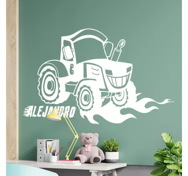 Tractor Zetor Personalizable Childrens Bedroom Wall Sticker - TenStickers