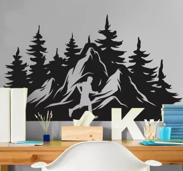 trail running wall decal - TenStickers