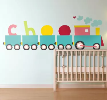 Train Text Kids Sticker - TenStickers