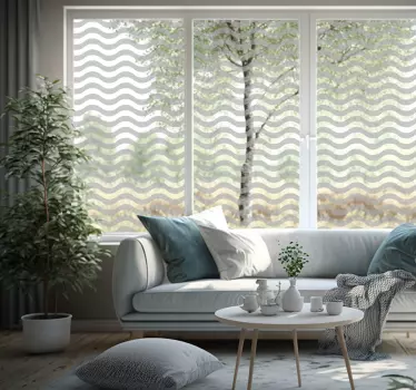 Translucent Waves window sticker - TenStickers