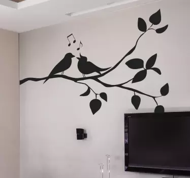 Tree branch with birds decal - TenStickers