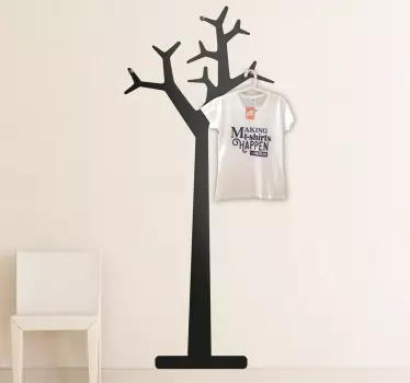 Tree coat rack coat hanger decal - TenStickers