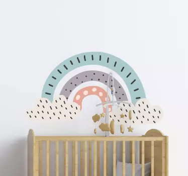 Tricolour nordic rainbow fairy tale wall sticker - TenStickers