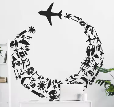 Trip Around the World Travel Sticker - TenStickers