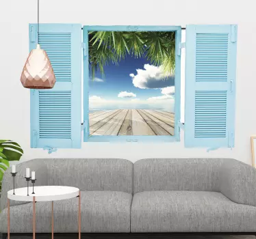 Tropical beach visual effects wall decor - TenStickers