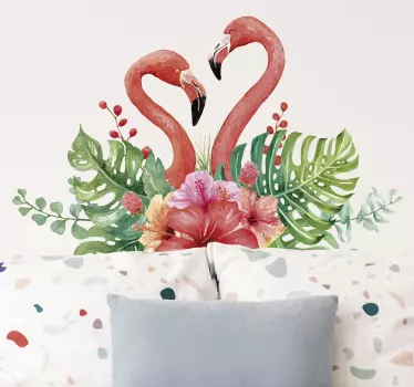Tropical flamingos Home Wall Sticker - TenStickers