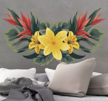 Tropical floral arc  wall decal - TenStickers