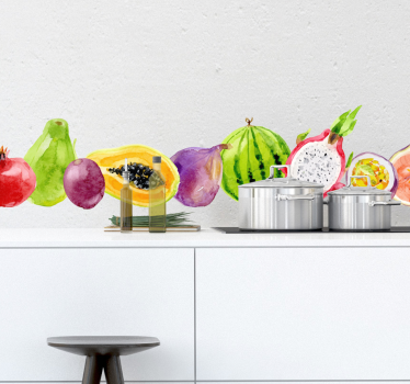 Tropical Fruit and Veg Wall Sticker - TenStickers