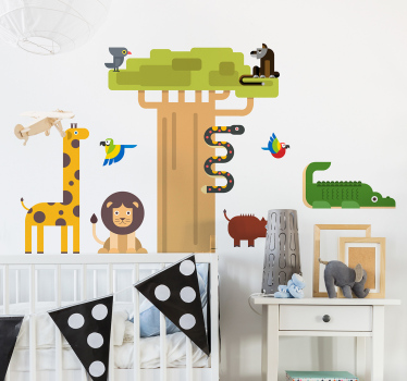 Tropical jungle illustration wall art decal - TenStickers