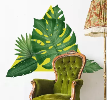 Tropical leaves plant wall decal - TenStickers