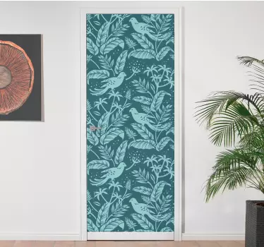 Turquoise flying birds glass door decal - TenStickers