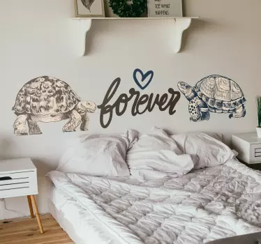 Turtles beige background bedroom animal wall decal - TenStickers