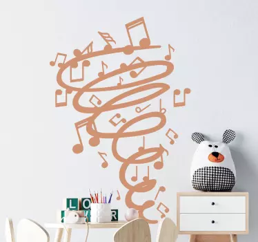 Twister music notes  musical sticker - TenStickers