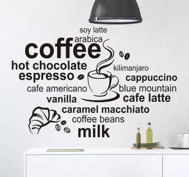 Types of Coffee Sticker - TenStickers