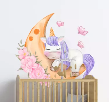 Unicorn with butterfly cinema decal - TenStickers