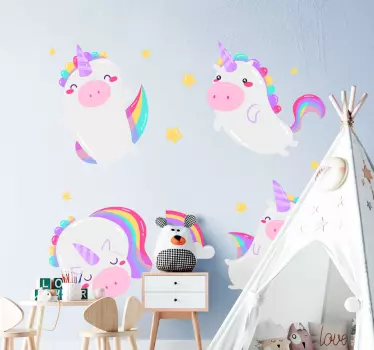 unicorns night angel decal - TenStickers