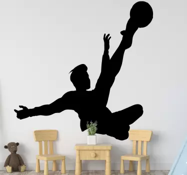 Upside down soccer kick sticker - TenStickers