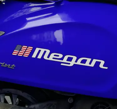 US custom flag motorcycle sticker - TenStickers
