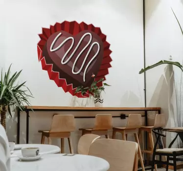 Valentine's Day Chocolate Heart Wall Sticker - TenStickers