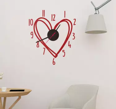 Valentines Day heart watch sticker - TenStickers
