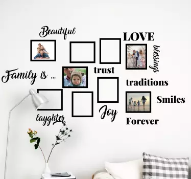 Values and cusomisable frames text wall decal - TenStickers