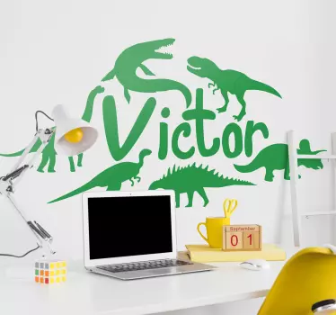Various personalised dinosaurs wall sticker - TenStickers