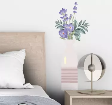 Vase with crocuses flower wall decal - TenStickers