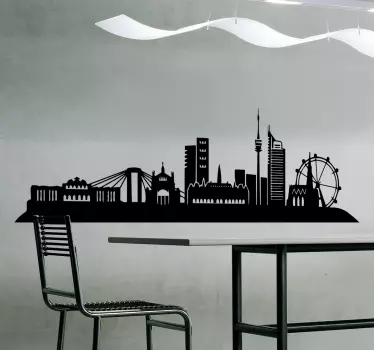 Vienna sights city skyline silhouette wall decal - TenStickers