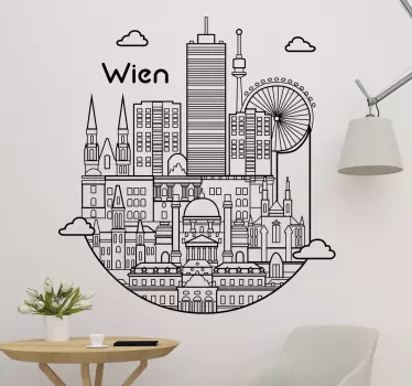 Vienna skyline wall decal - TenStickers