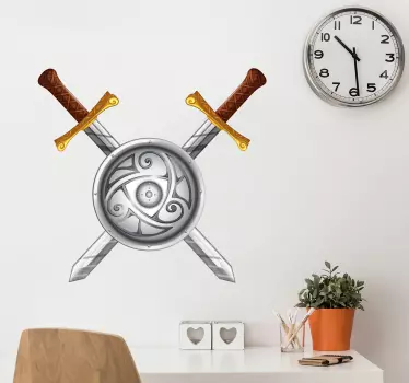 Viking swords illustration wall art decal - TenStickers