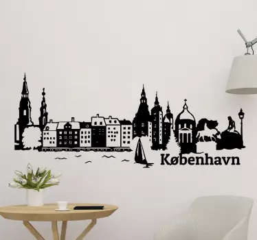Vinilo skyline Copenhagen silhouette sticker - TenStickers