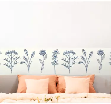 vintage botany flowers border sticker - TenStickers