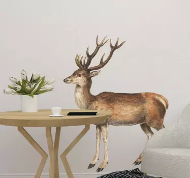 Vintage Deer Stag Living Room Wall Decor - TenStickers