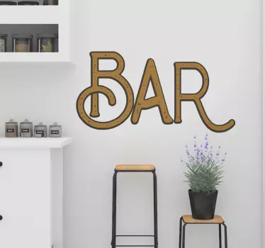 Vintage font bar drink wall decal - TenStickers