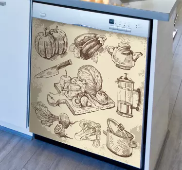 Vintage Food Illustration Decal - TenStickers