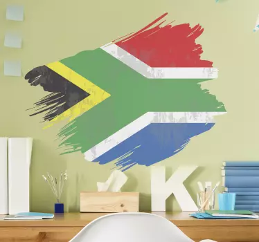 Vintage grunge South Africa Flag flag decal - TenStickers