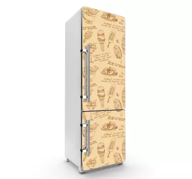 Vintage ice cream fridge wrap decal - TenStickers