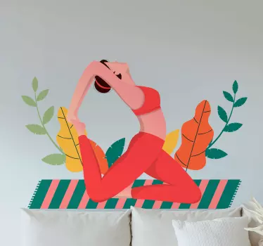 yoga girl retro wall stickers - TenStickers