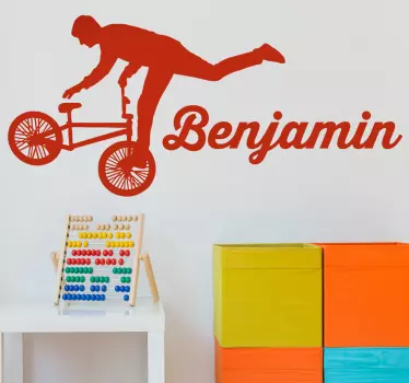 Vinyl banner bmx riding name personalization - TenStickers