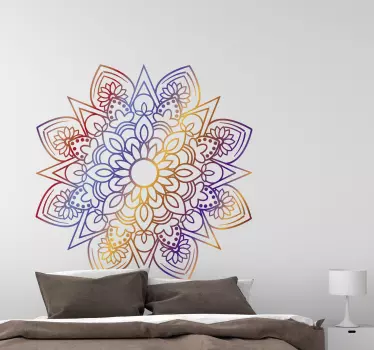 Vivid fiery mandala floral wall decal - TenStickers