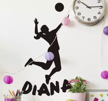 Volleyball player silhouette wall decor - TenStickers